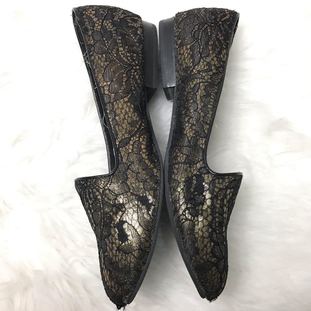 G.H. Bass & Co.Geneva 1 Black Gold Flats Size 10W